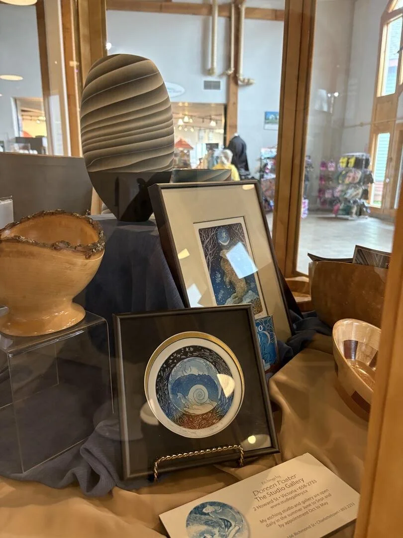 display case with craft at borden visitor information centre