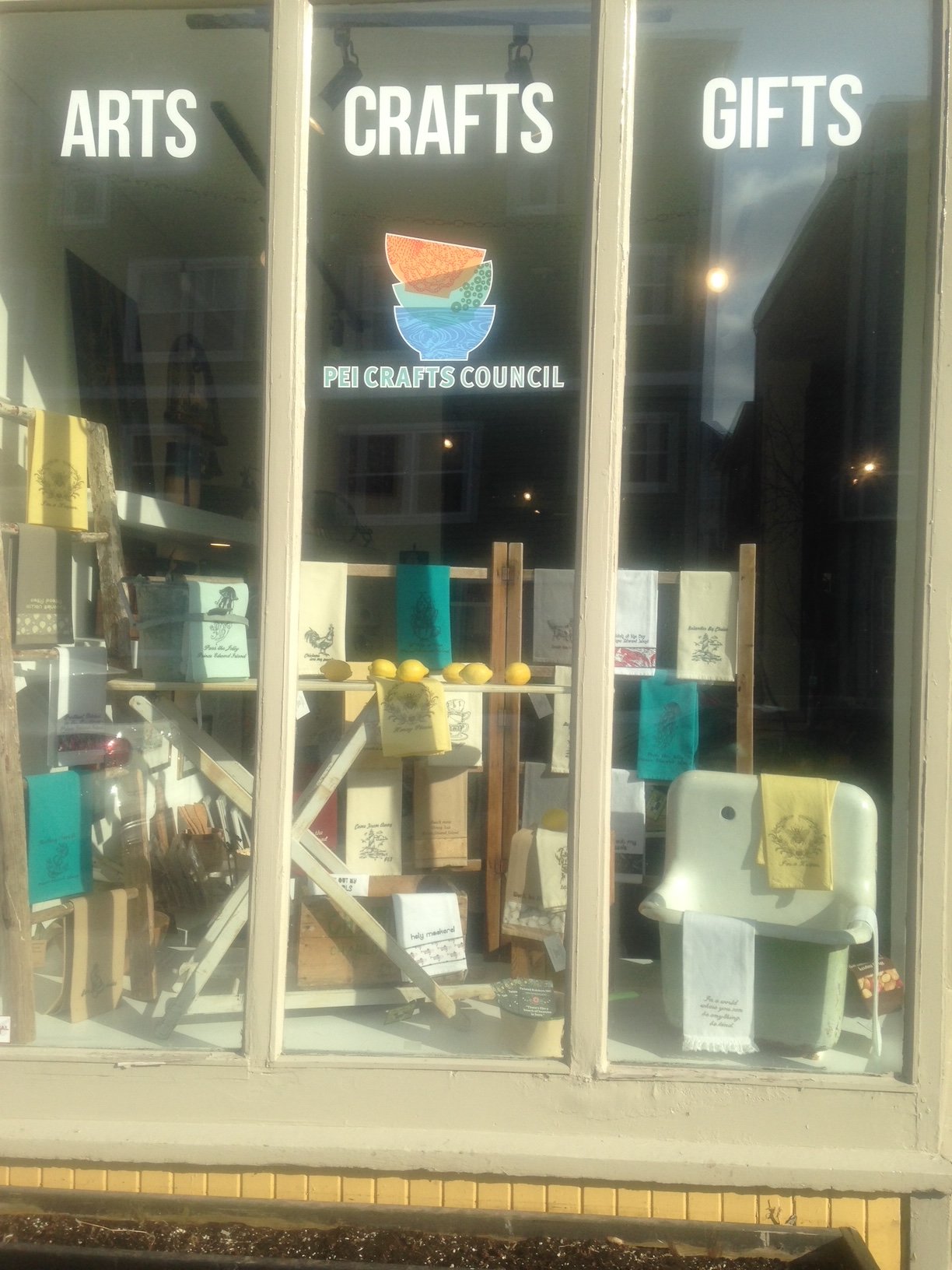 retail gallery front window display