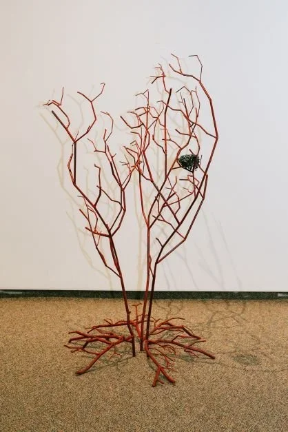steel red dogwood sculpture