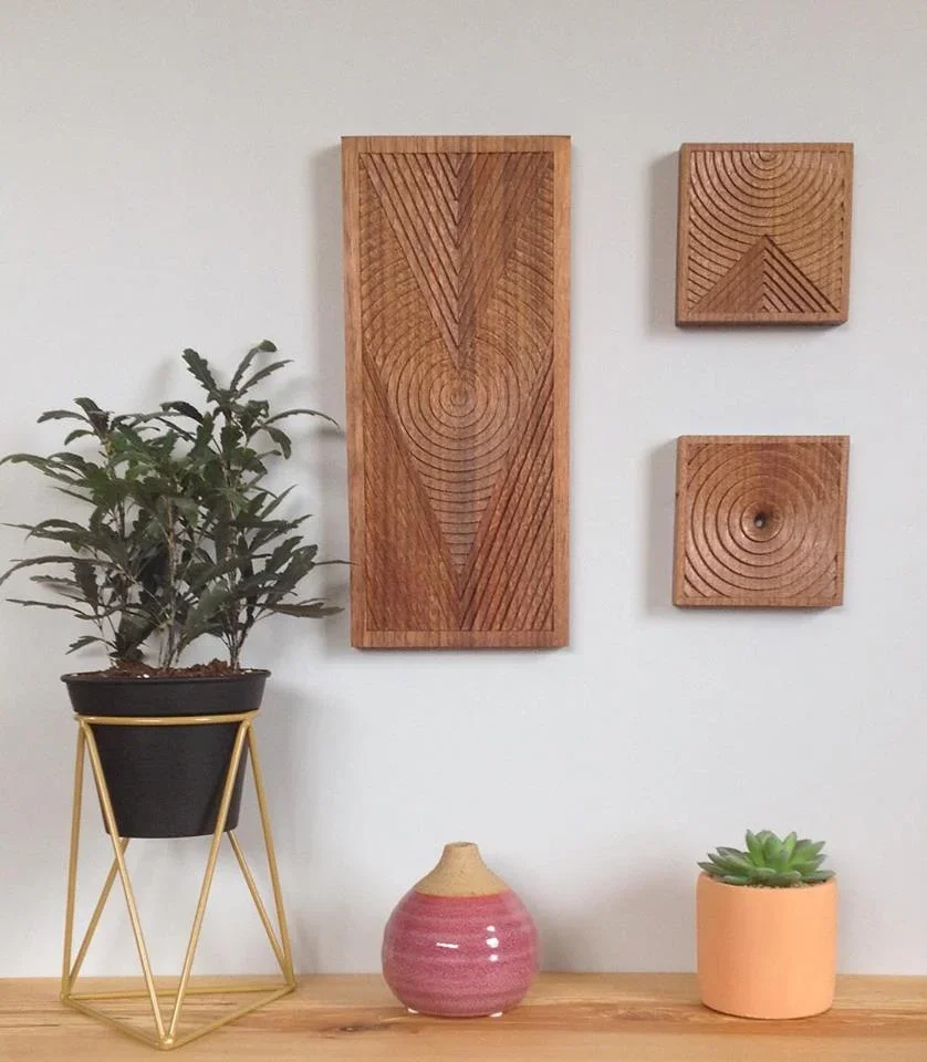 hand carved geometric designs