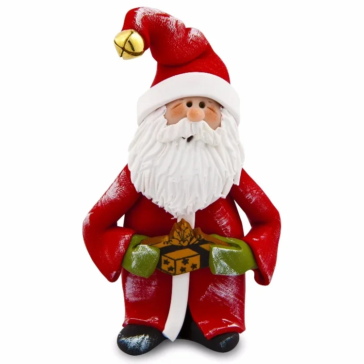 santa holding a present