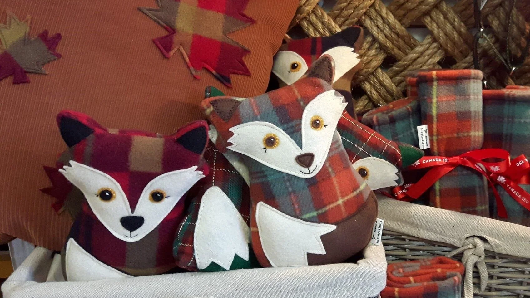 prince edward island tartan fox stuffies