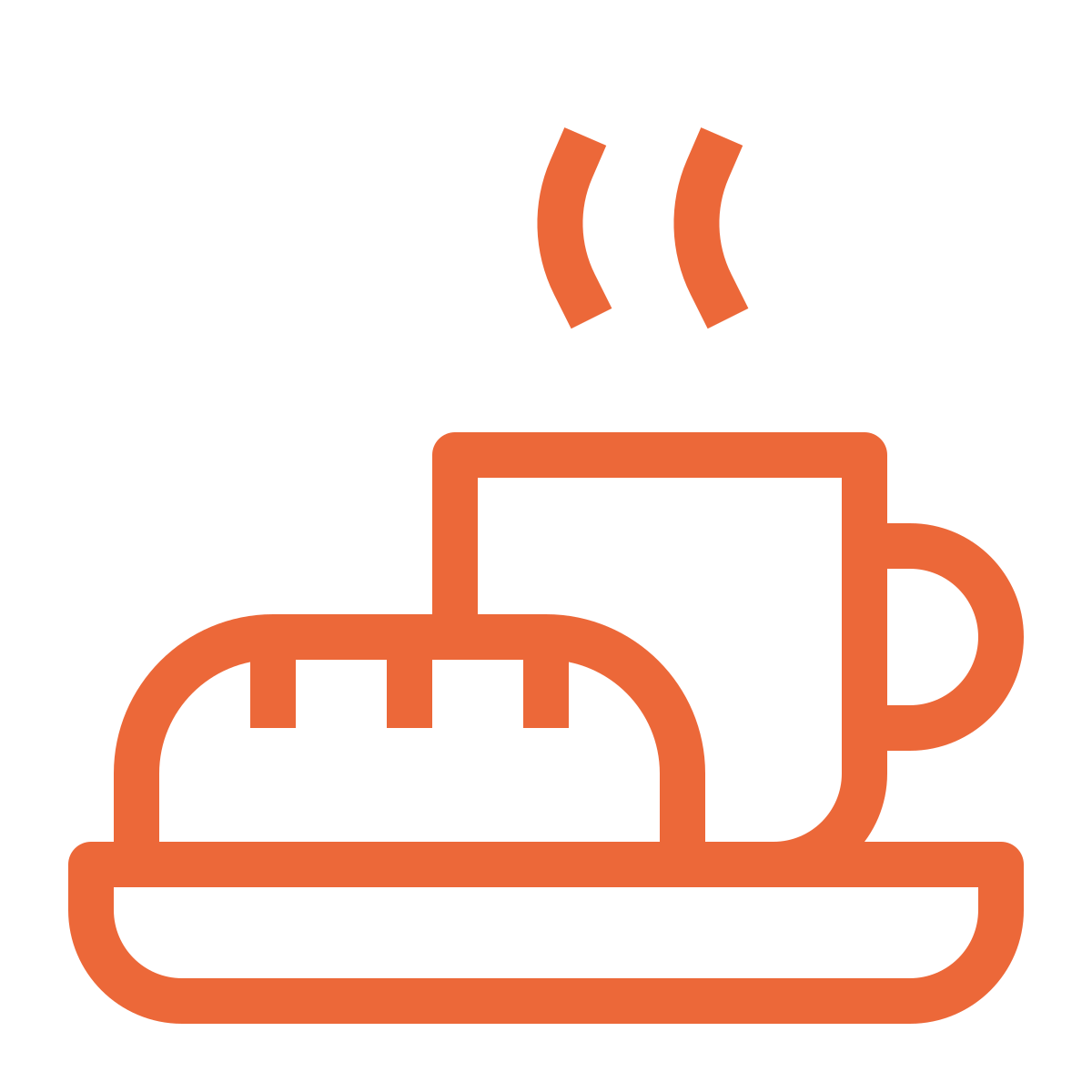 Icon: Brötchen und Kaffee