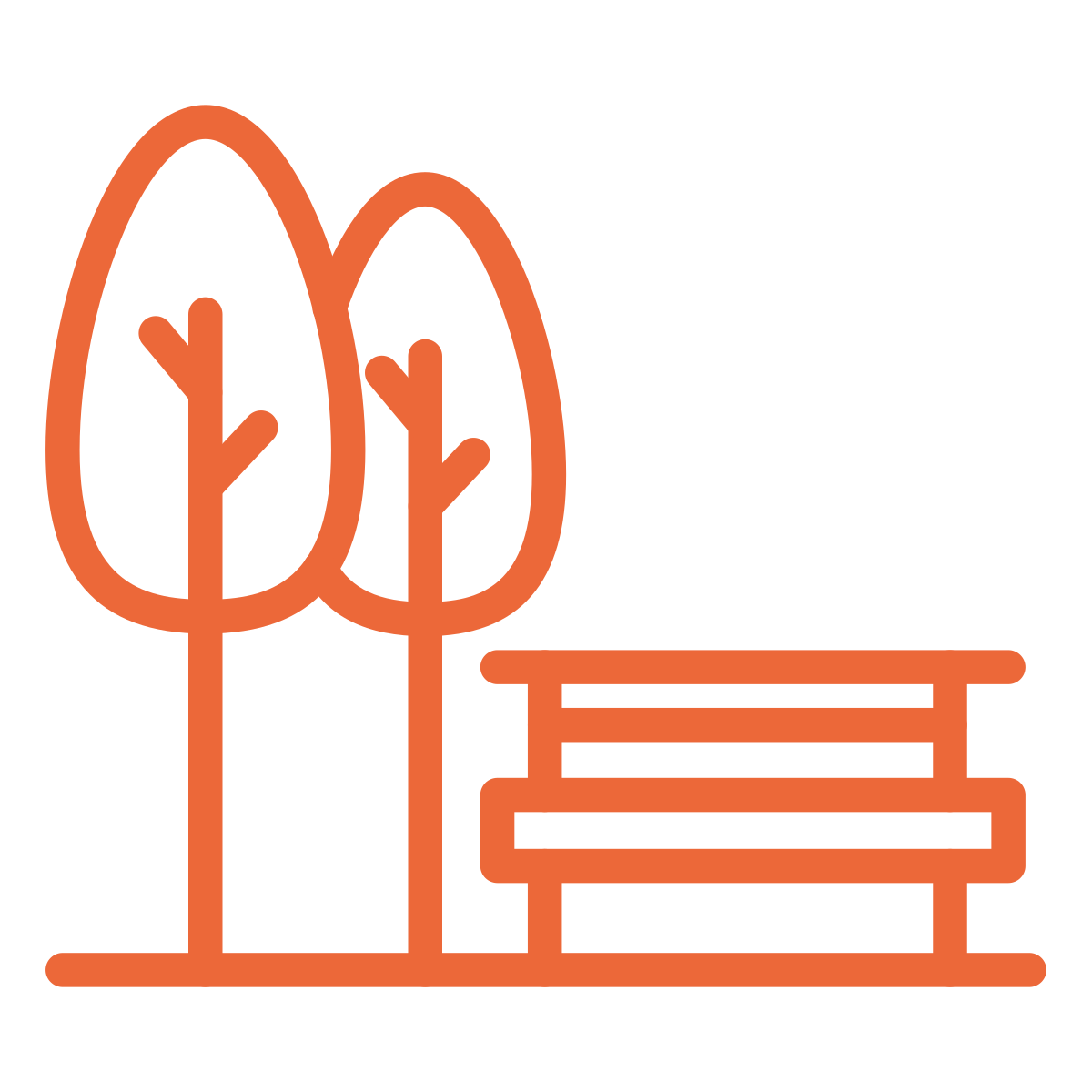 Icon: Bäume, Bank