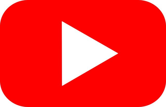 Red YouTube play button icon with a black triangle in the center