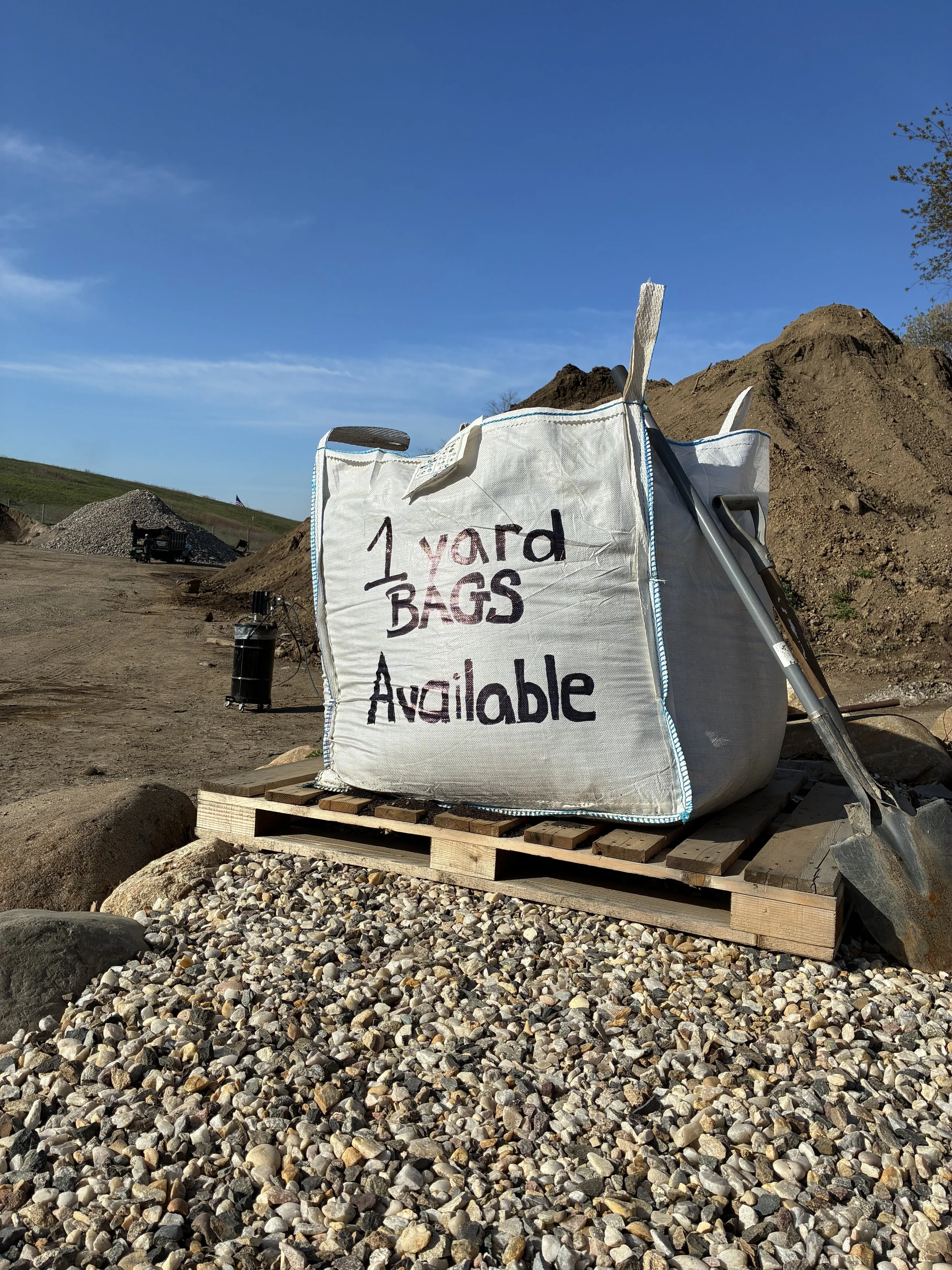 On Yard Bag in the Material Yard at Sandlot in Long Island