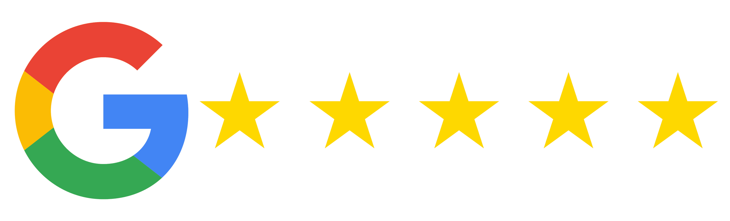 Google five-star rating logo.