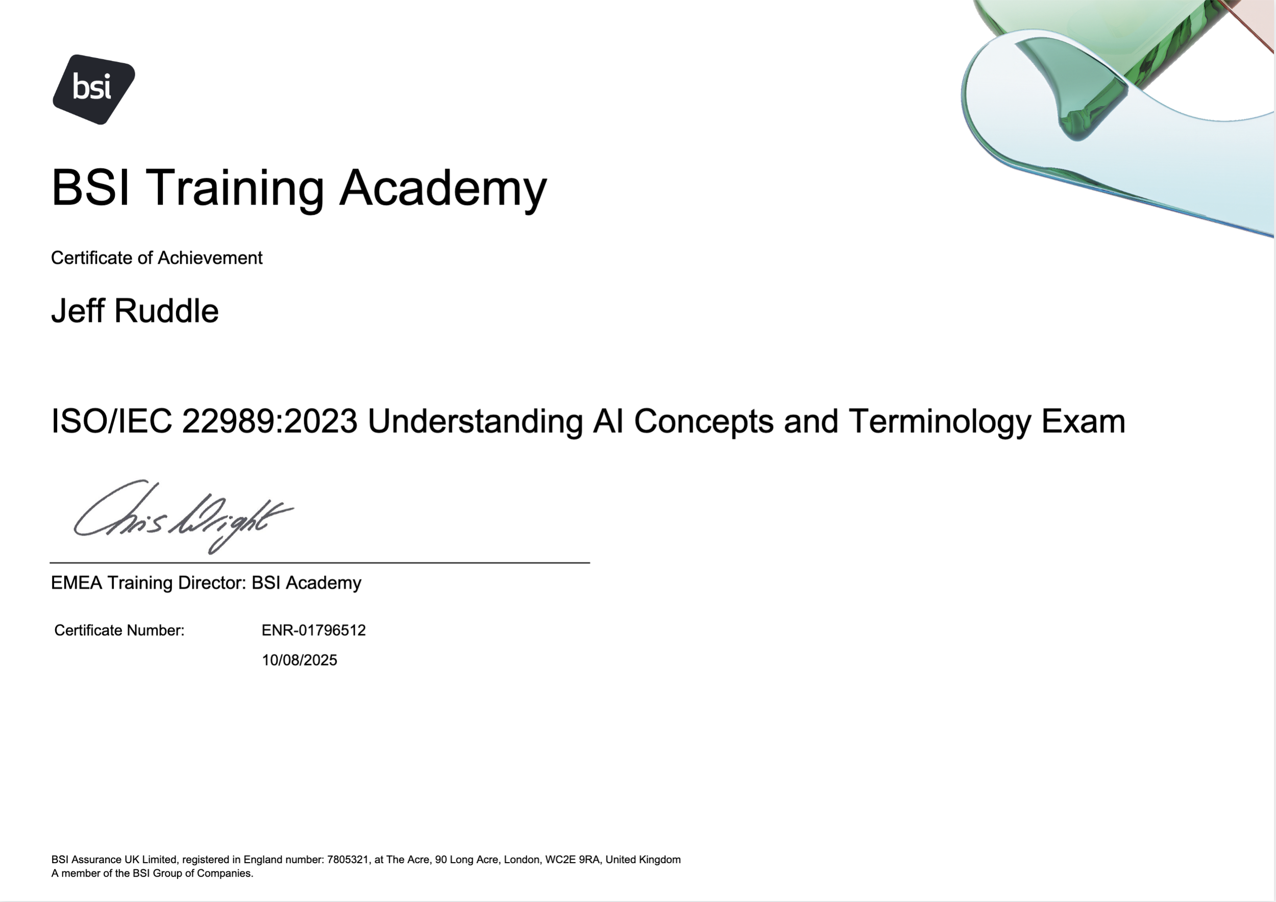 ISO/IEC 22989:2023 Understanding AI Concepts and Terminology

BSI Training Academy

Issued Aug 2025

Credential ID ENR-01796512