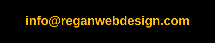 Black and gold graphic displaying email address for Aberdeen web design company Regan Web Design