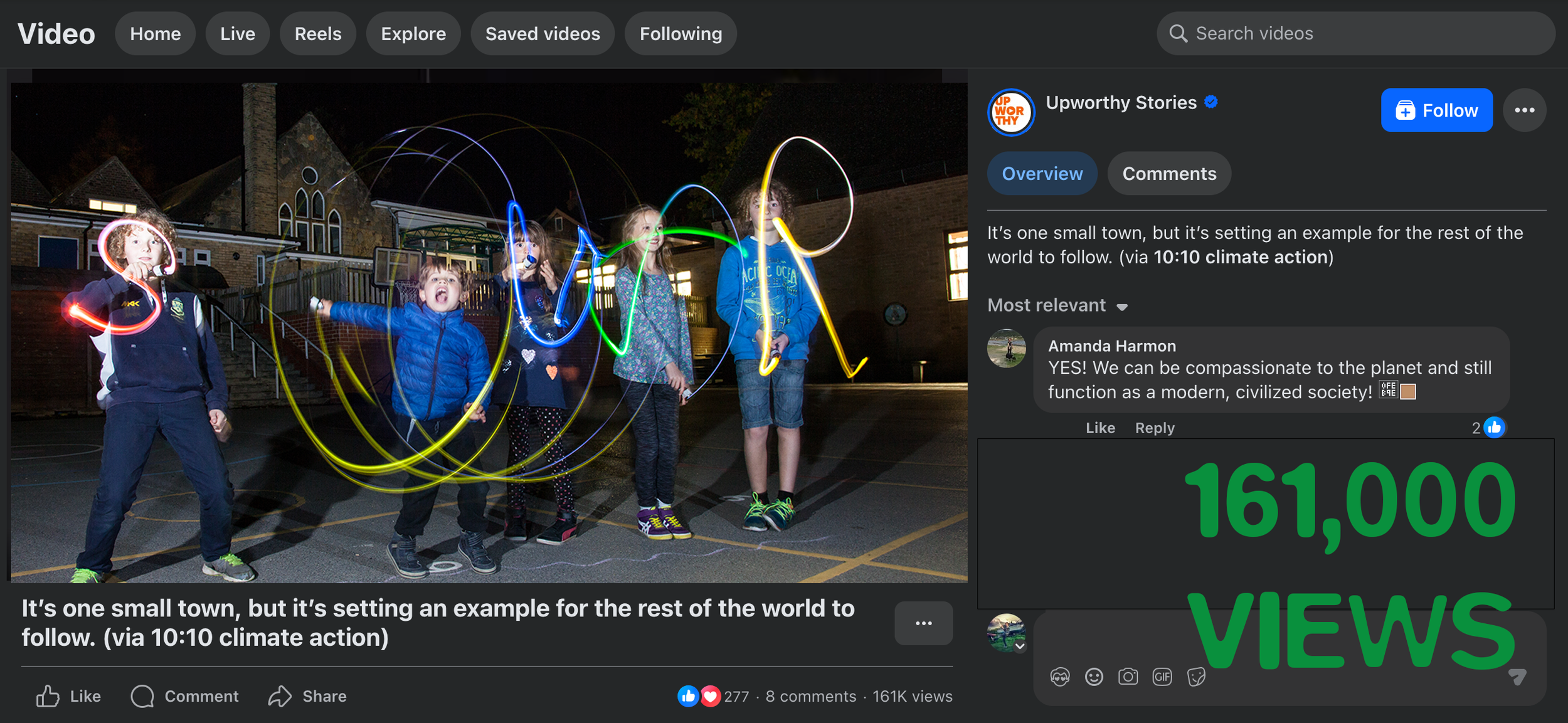 Five children standing outside at night, playing with colorful light trails, creating patterns with glow sticks or LED lights.