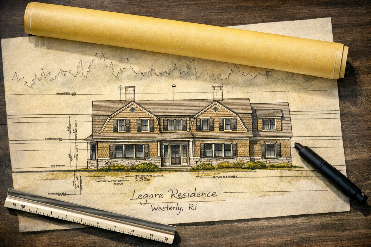 Residential architecture drawings, principal-led atelier, Cape Cod architect James Phillip Golden.