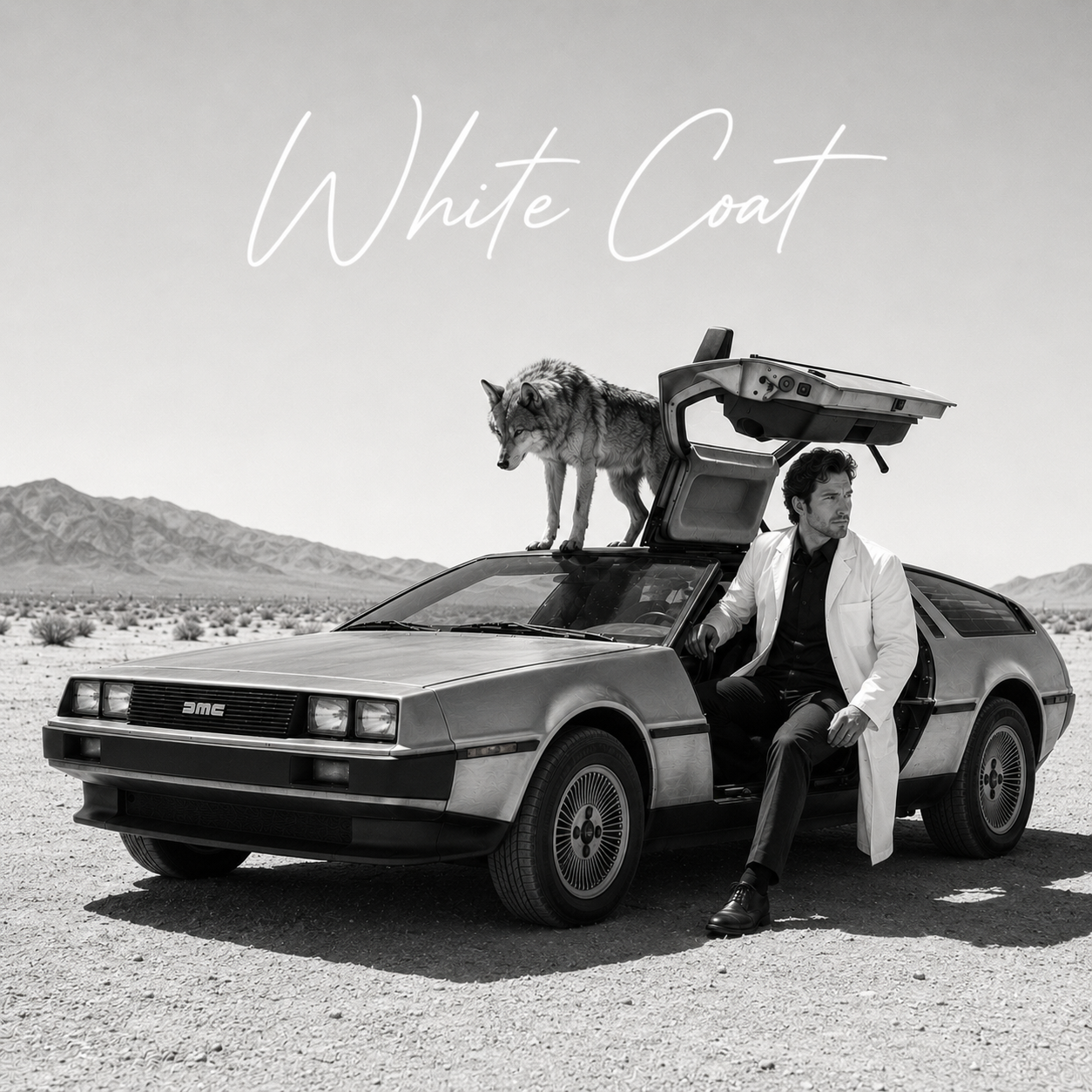 Male doctor in a white coat beside a vintage car representing White Coat & Co. practice intervention and HR, staffing, and talent consulting for medical and dental offices.