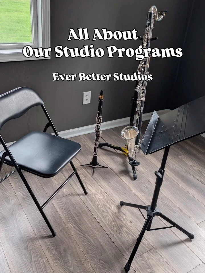 Swipe through to learn about all of our current studio programs! 

🎶 Clarinet Lessons
🎶 Saxophone Lessons
🎶 Piano Lessons
🎶 In-School Support 
🎶 Performances

If you&rsquo;re interested in learning more about any of these offerings, send us a DM