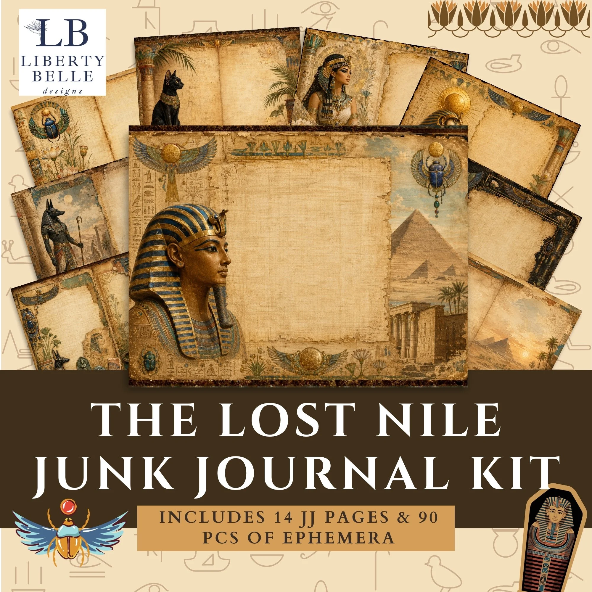 The Lost Nile Junk Journal Pages & Ephemera Kit