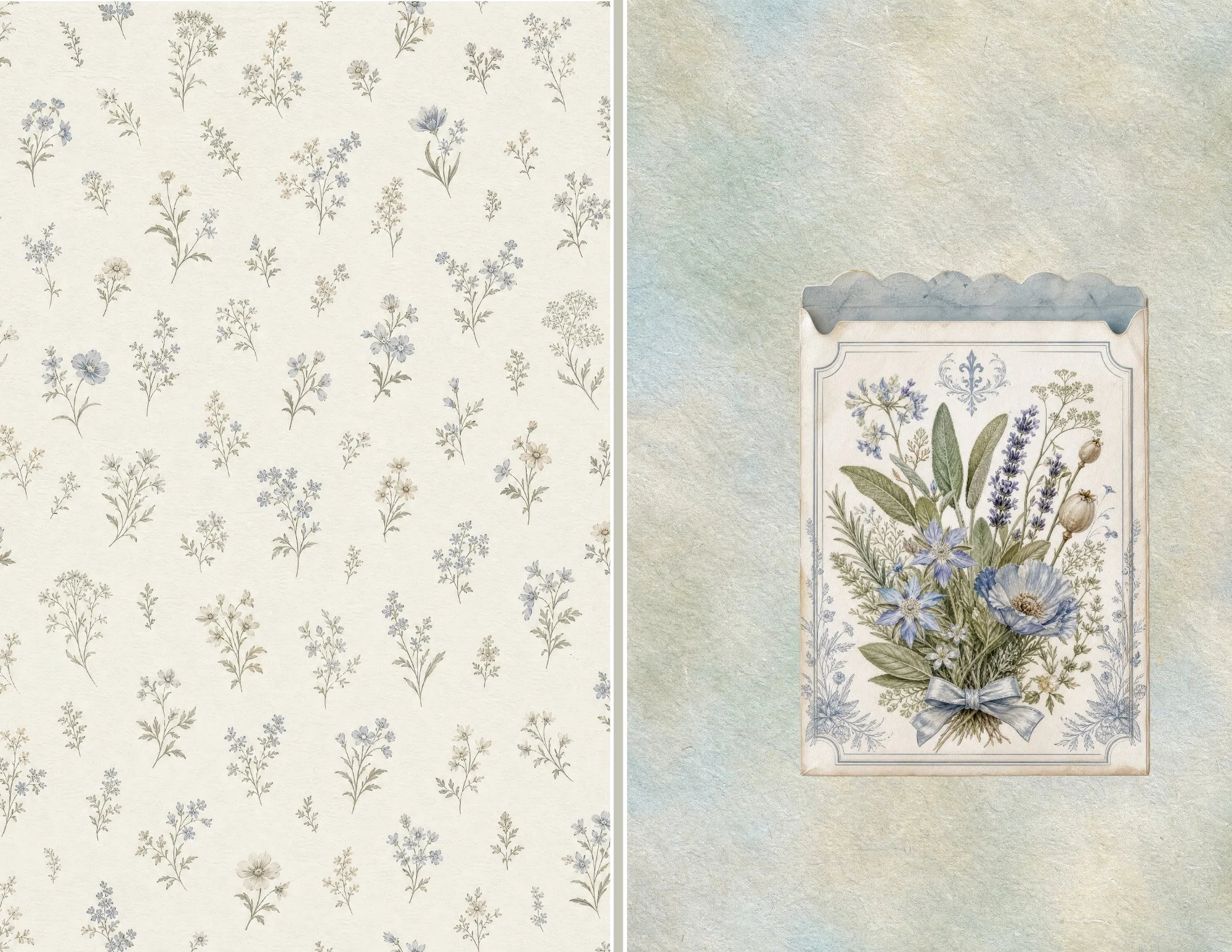 French botanical illustration on page