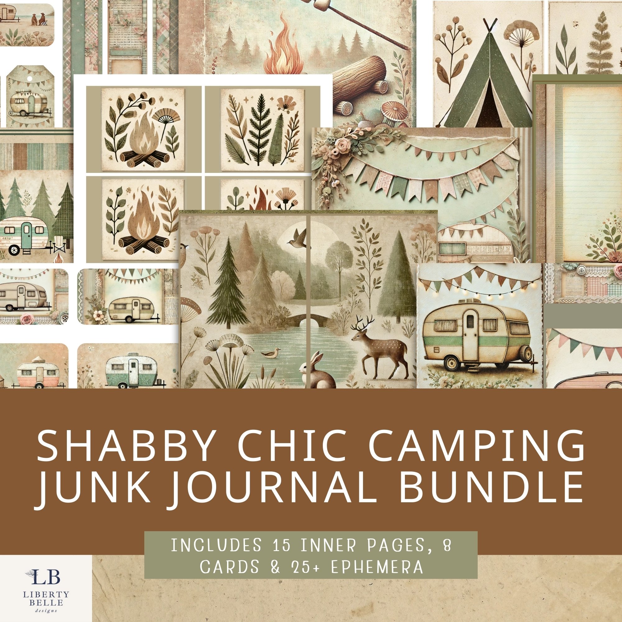 Shabby Chic Camping Junk Journal Bundle