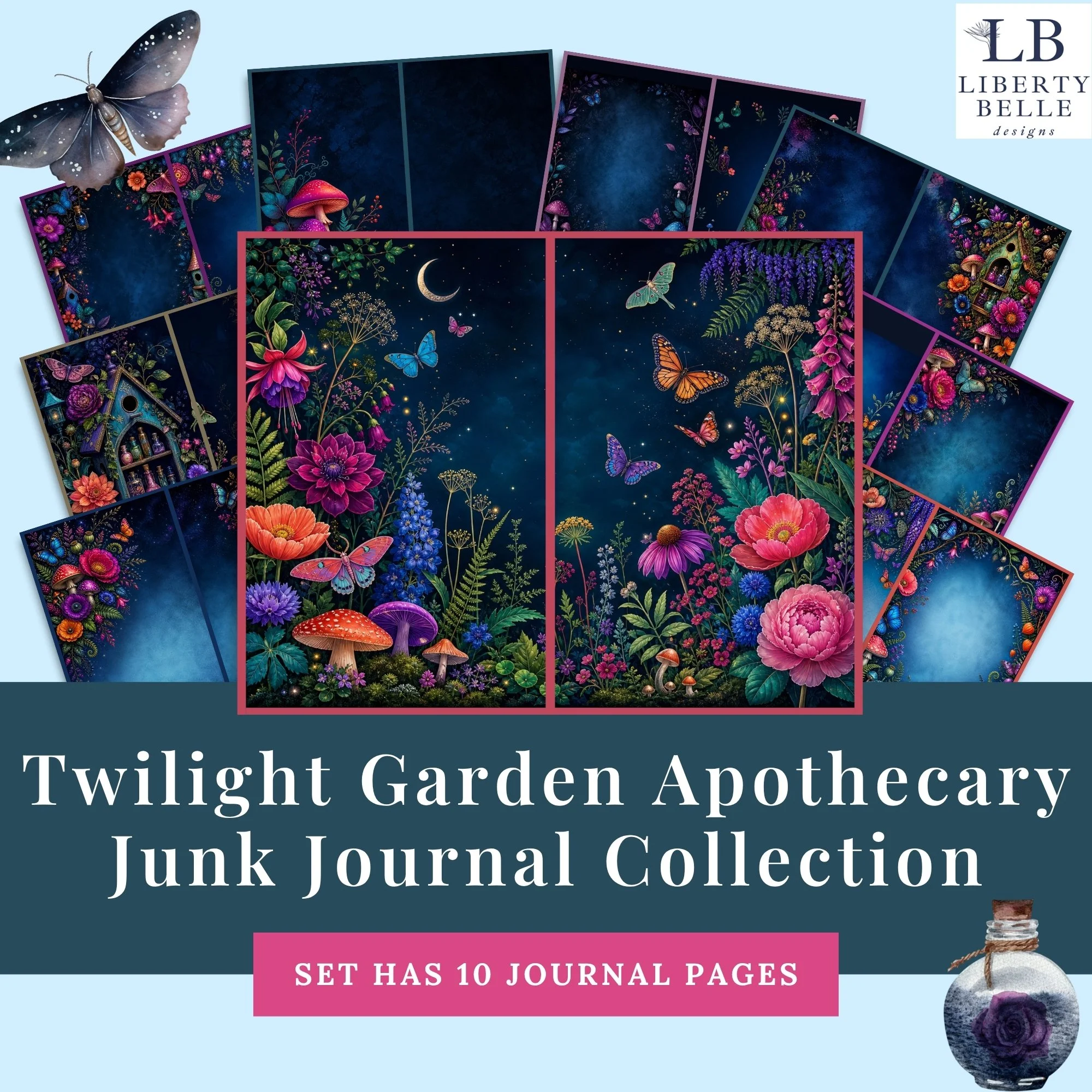 Twilight Apothecary Garden Junk Journal Pages