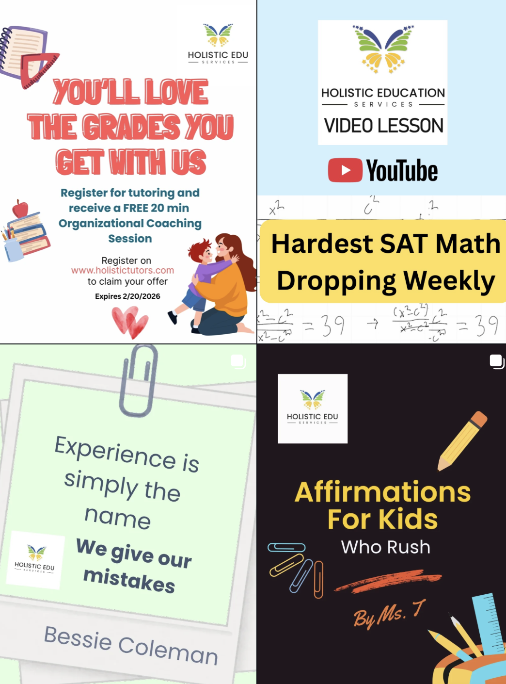 YouTube video lessons tutoring holistic edu tutoring holistically