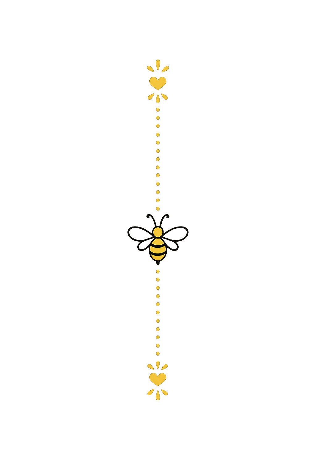 An image featuring a graphic design of a bumblebee used as a vertical page divider.
