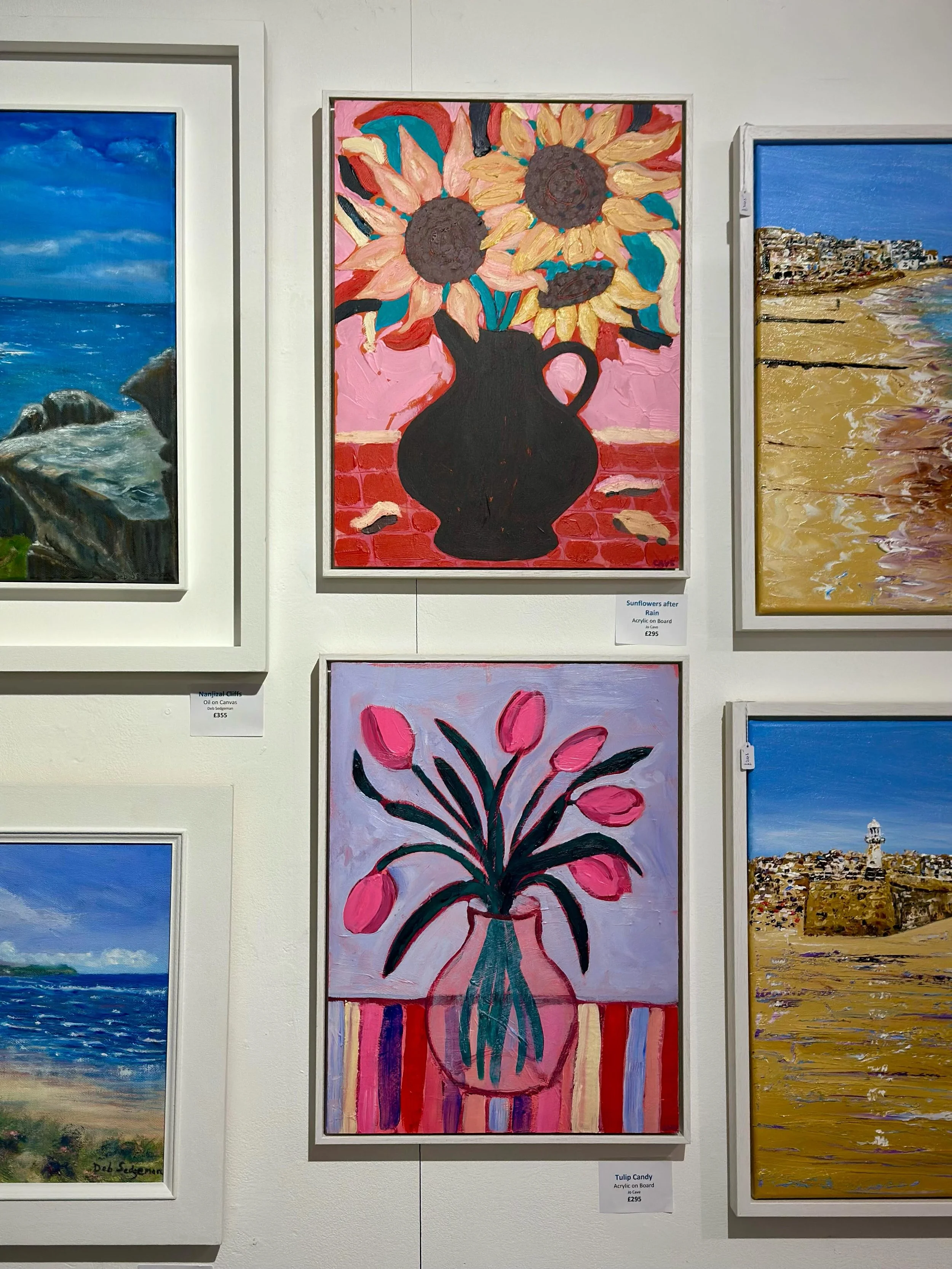 Here&rsquo;s &lsquo;Sunflowers after rain&rsquo; and &lsquo;Tulip candy&rsquo; beautifully framed in white; both are available and on show at The Crypt in St Ives along with 5 other pieces until 19th June. 
⠀⠀⠀⠀⠀⠀⠀⠀⠀
The Crypt is a lovely big gallery