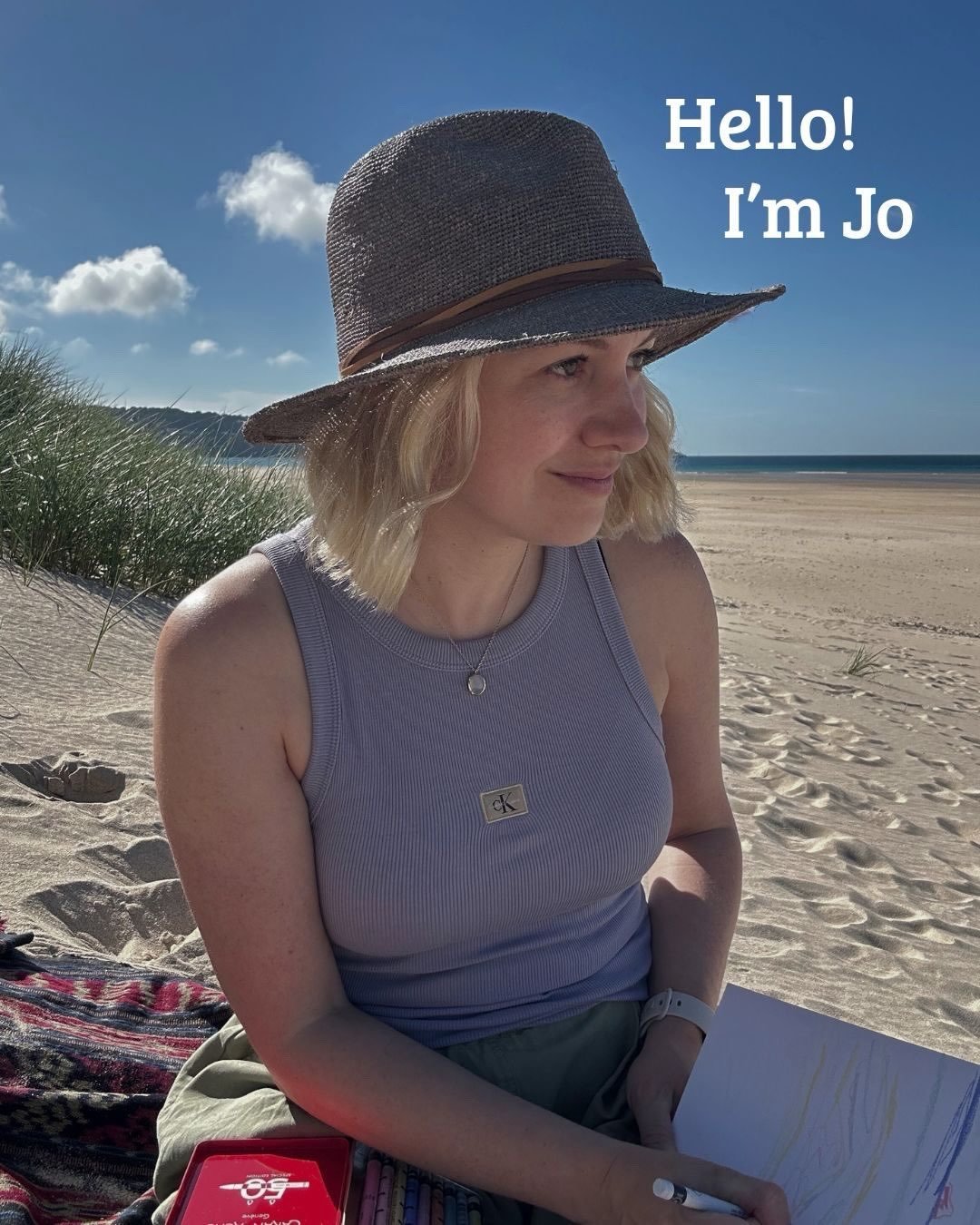 Hello, I&rsquo;m Jo 🌞 I&rsquo;m a painter based near St Ives in Cornwall.

I didn&rsquo;t grow up near the coast -I&rsquo;m originally from Derbyshire- so the beaches, expansive skies and winding streets of Cornwalls fishing villages are always inte