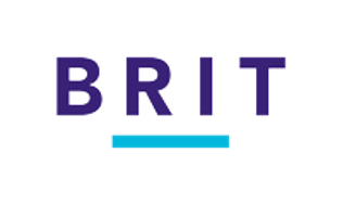 The word 'BRIT' in purple with a blue underline below the text.