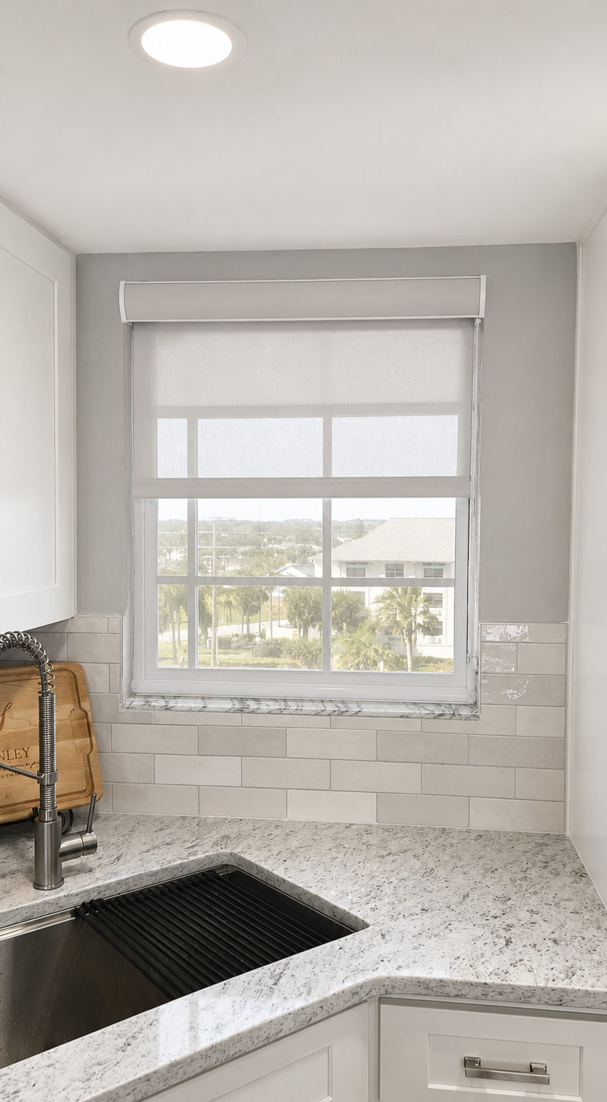 Roller Shades / Custom Window Treatments

Custom roller shades and custom window treatments including blackout shades, zebra shades, woven wood shades, bamboo shades, Roman shades, cordless shades, faux wood shades, and modern window coverings for ho