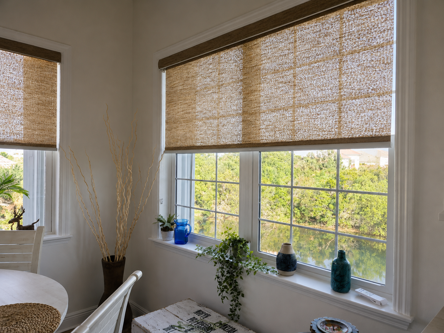 Roller Shades / Custom Window Treatments

Custom roller shades and custom window treatments including blackout shades, zebra shades, woven wood shades, bamboo shades, Roman shades, cordless shades, faux wood shades, and modern window coverings for ho