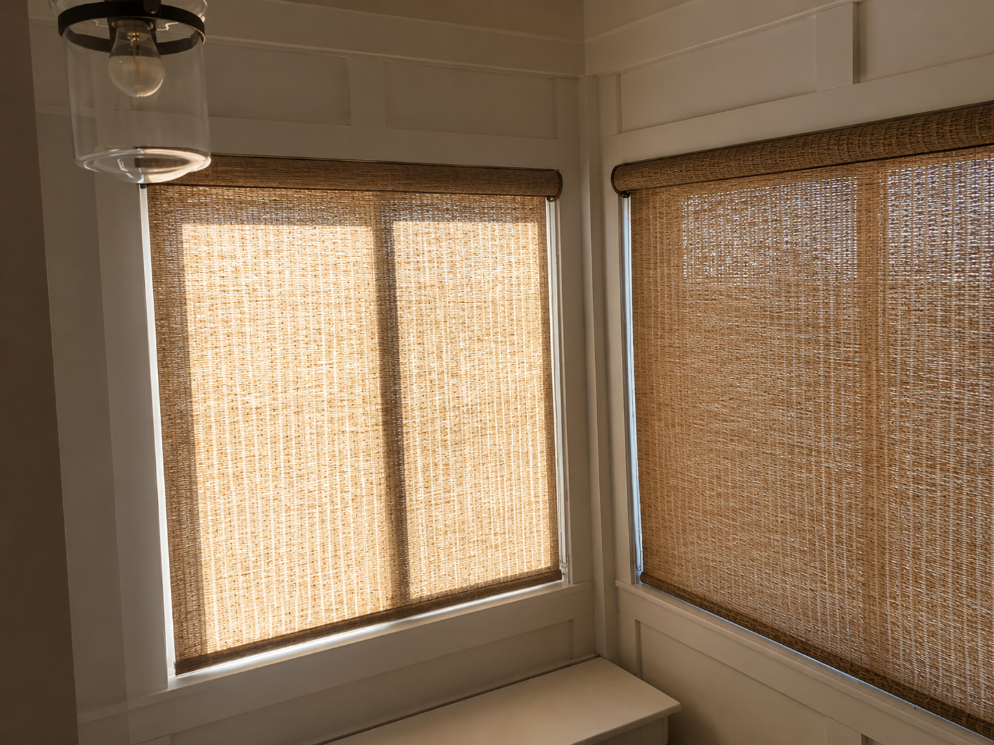Roller Shades / Custom Window Treatments

Custom roller shades and custom window treatments including blackout shades, zebra shades, woven wood shades, bamboo shades, Roman shades, cordless shades, faux wood shades, and modern window coverings for ho