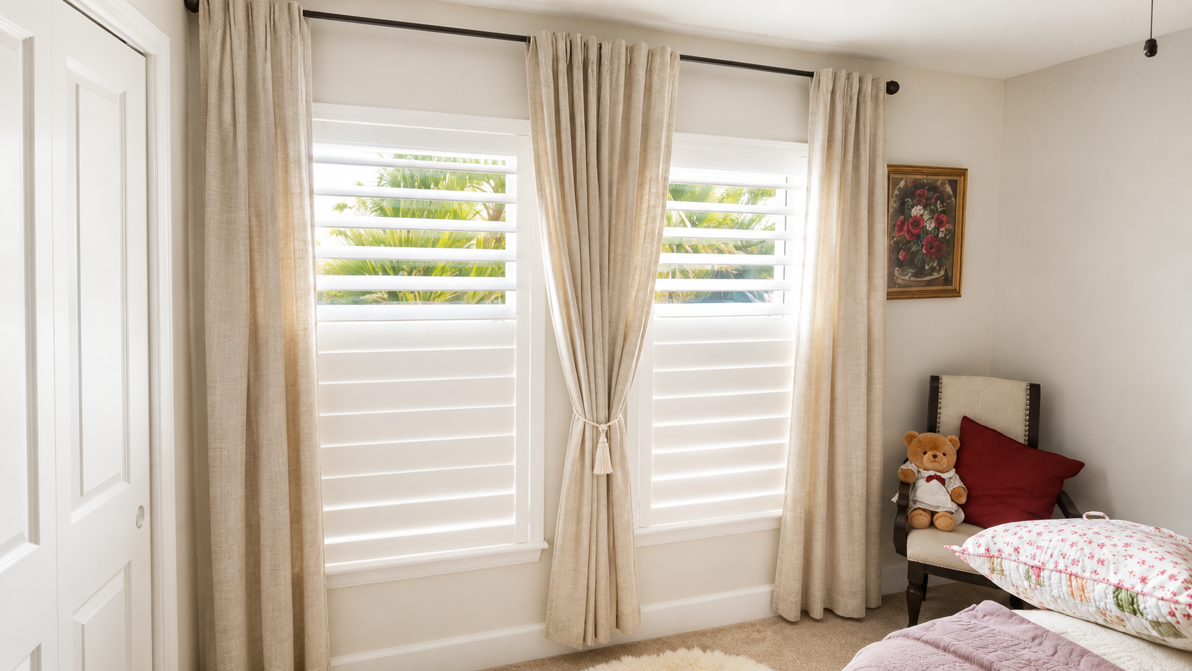 Plantation Shutters / Custom Window Treatments 

Custom plantation shutters and custom window treatments in Florida including interior shutters, composite shutters, wood shutters, and custom window coverings professionally measured and installed for 