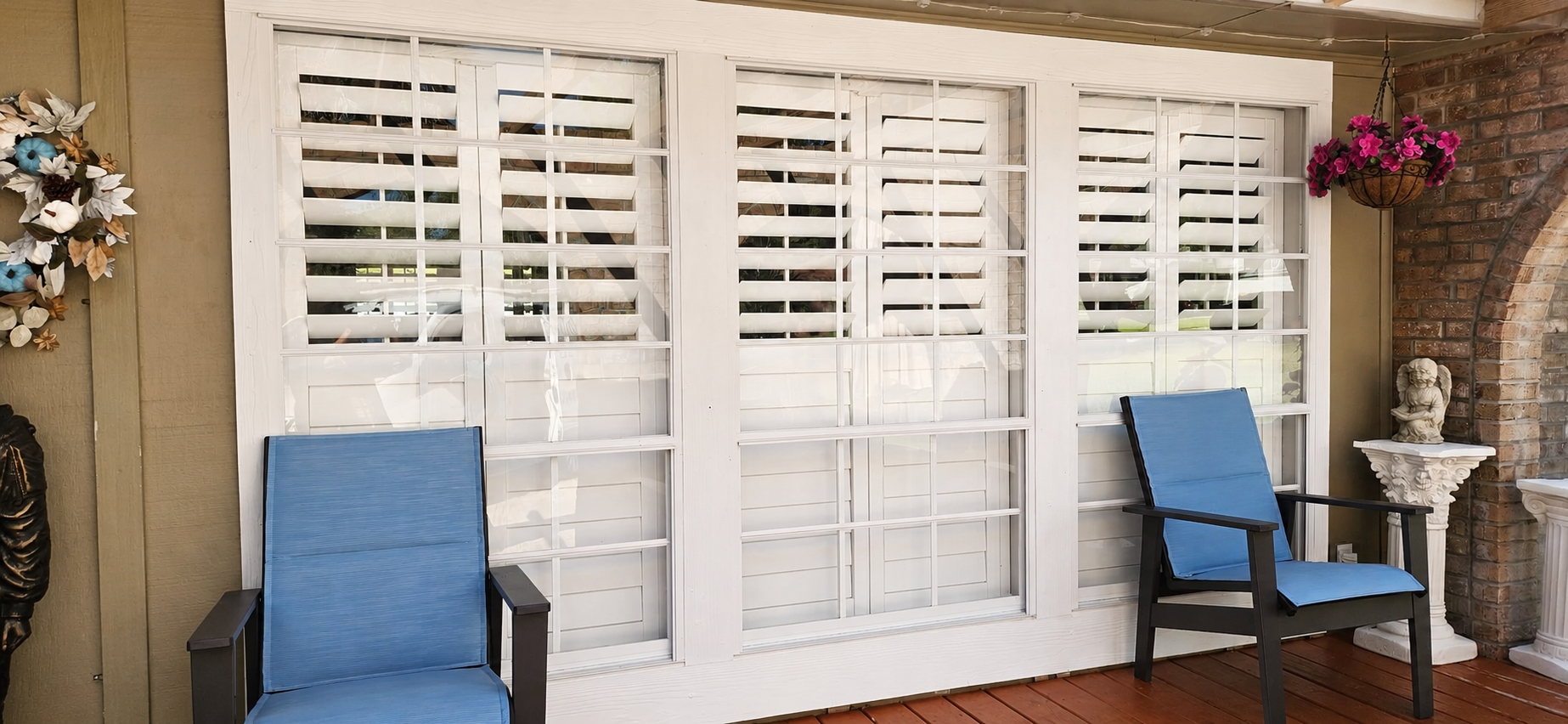 Plantation Shutters / Custom Window Treatments 

Custom plantation shutters and custom window treatments in Florida including interior shutters, composite shutters, wood shutters, and custom window coverings professionally measured and installed for 