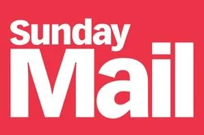 Red background with white text reading 'Sunday Mail'.