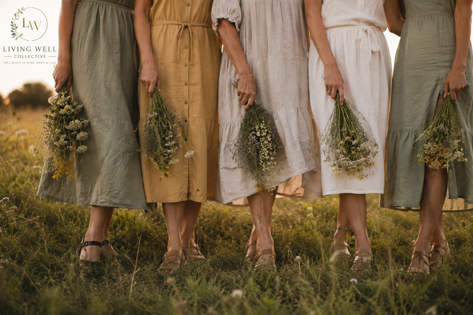 Women gathering in nature to support emotional wellbeing, connection, self-care and personal growth.