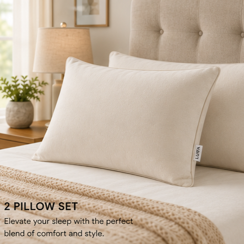 Elegant Beige Pillow Set - 2 Pack