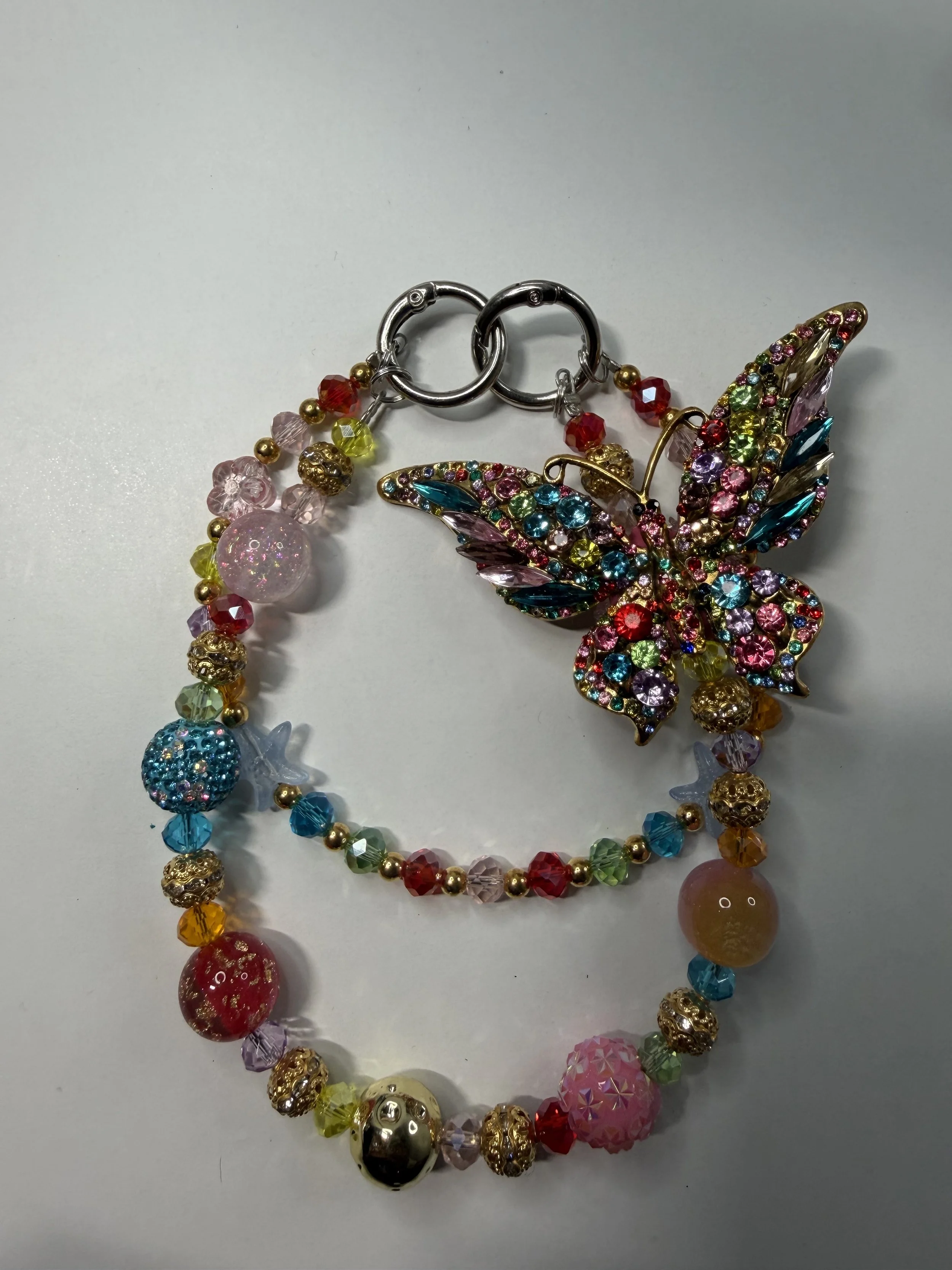 Colorful Crystal Butterfly Key/Phonechain