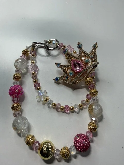 Pink Crystal Crown Charm Phone/Keychain