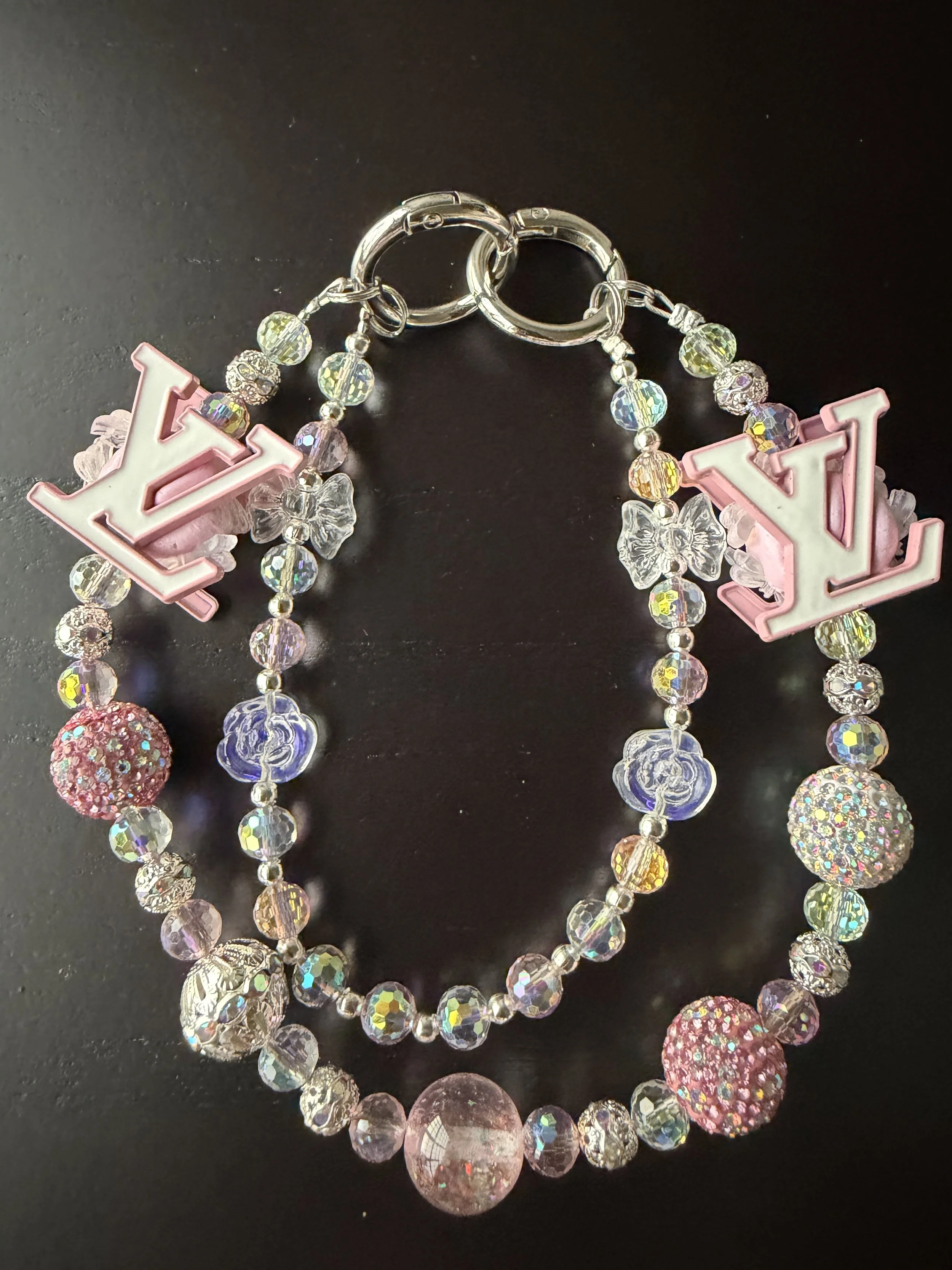 Pink & White Luxe Charm Phone/Keychain