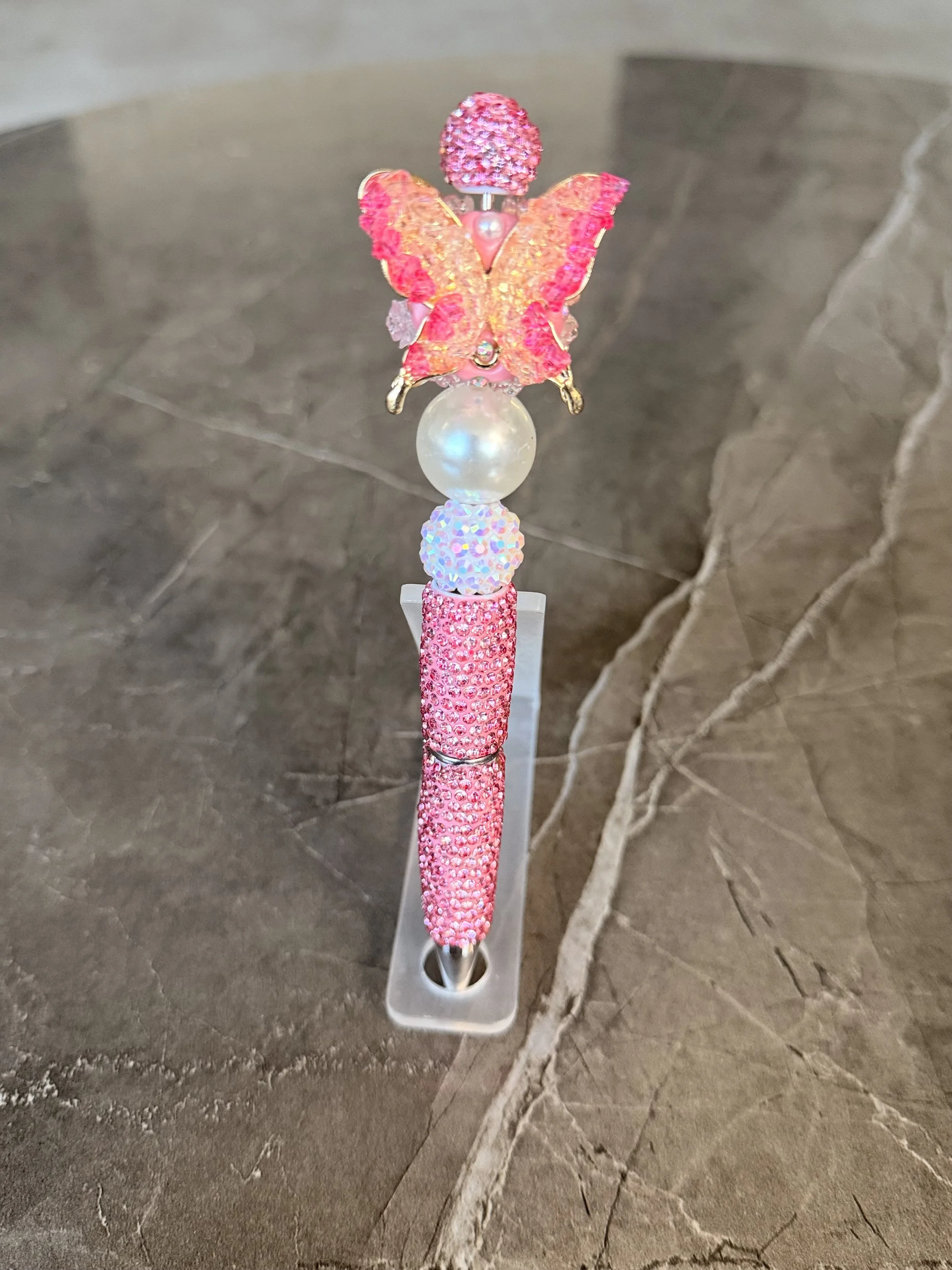 Pretty Pink Bling Butterfly Topper Pen
