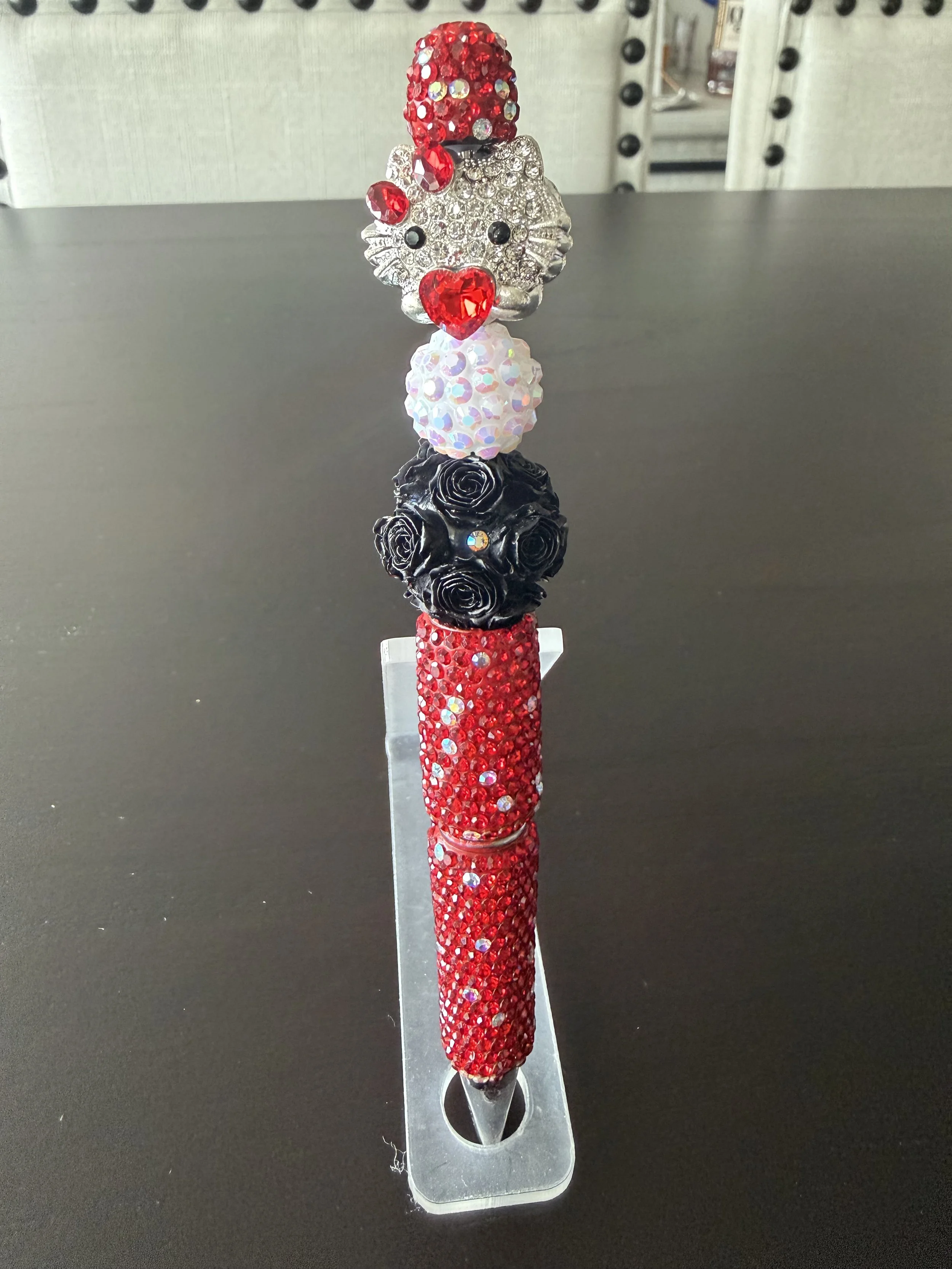Red, Black & White HK Crystal Pen