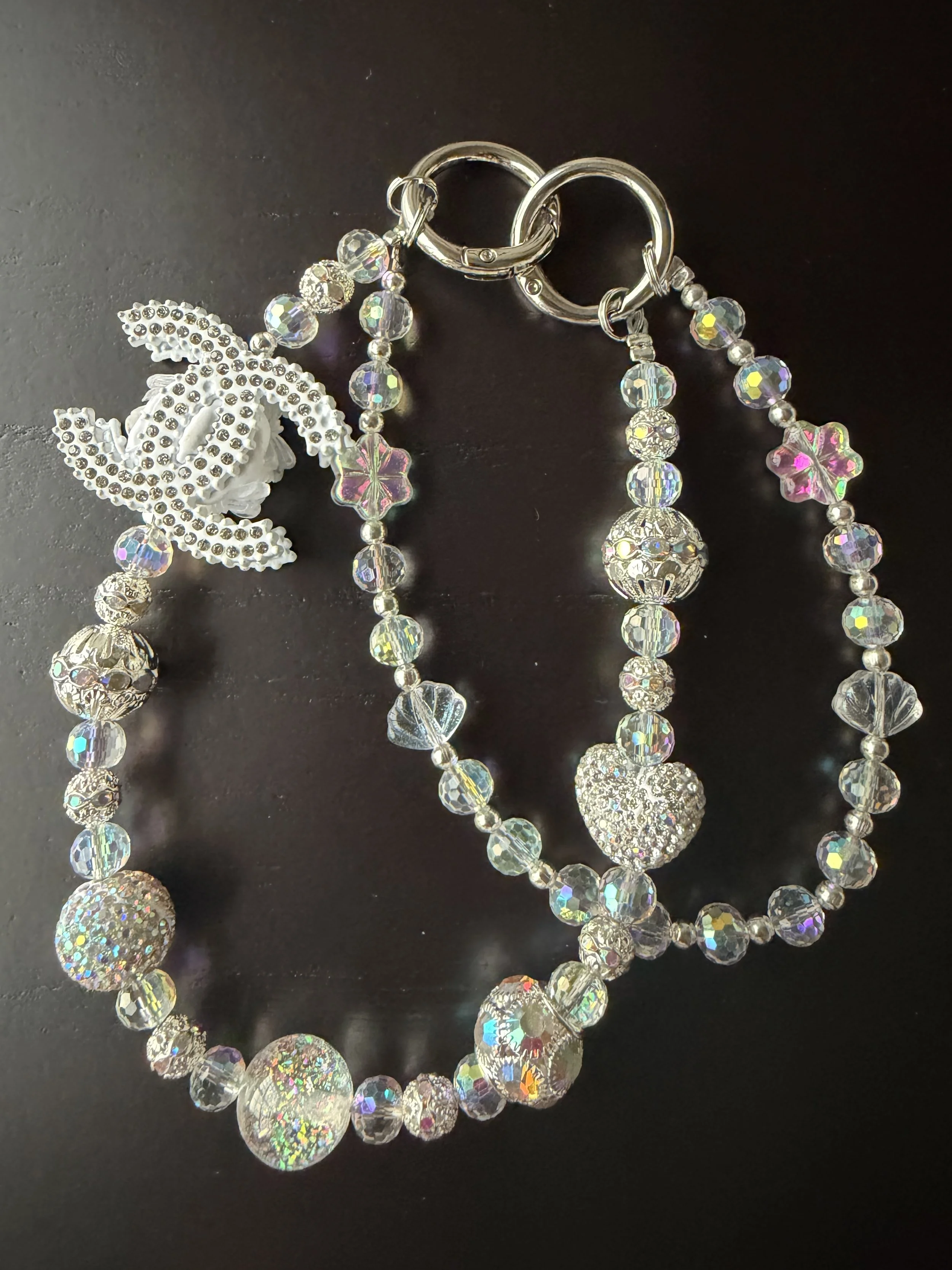 White Luxe Charm Phone/Keychain