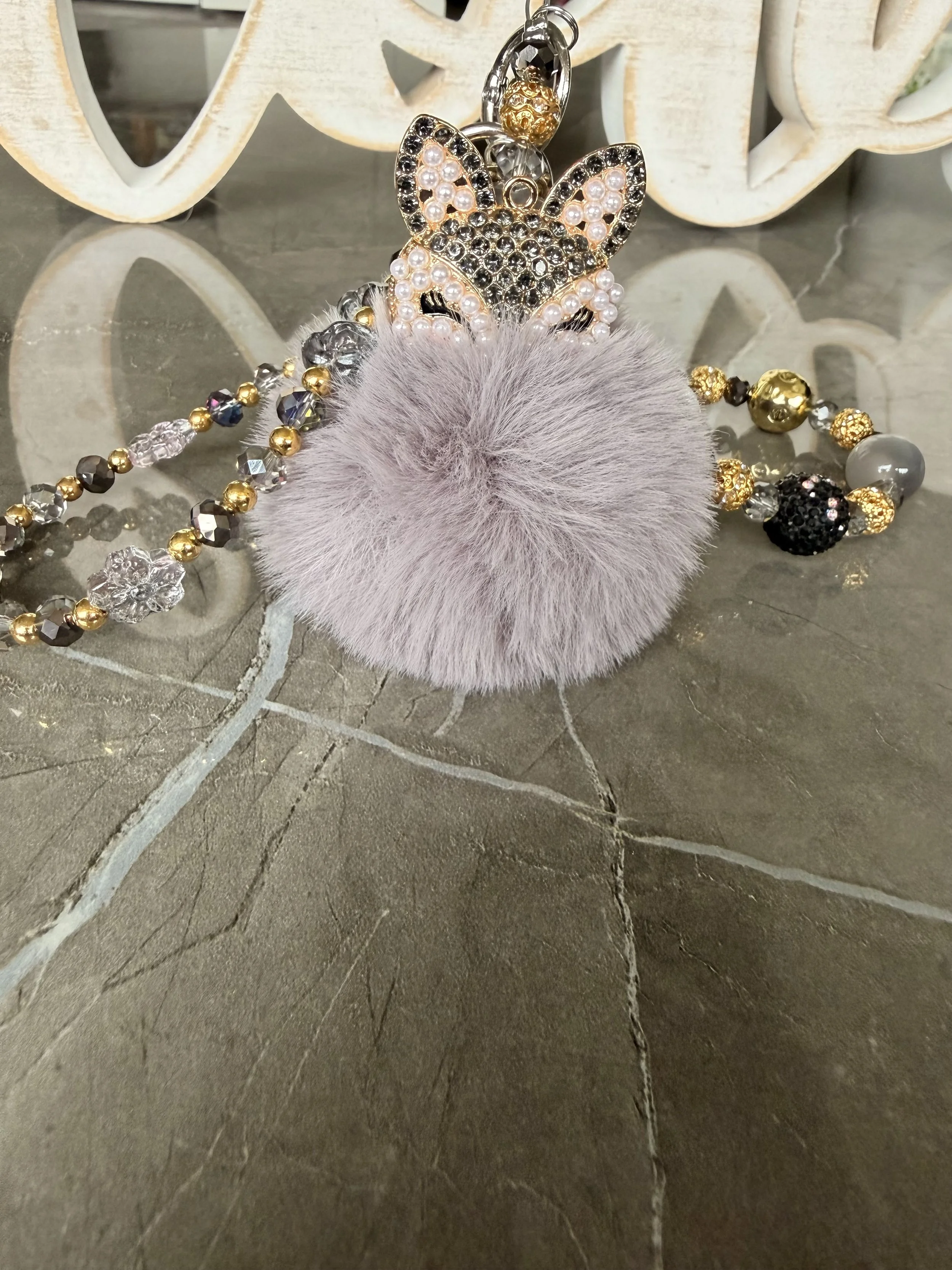 Gray Foxy Lady Phone/Keychain