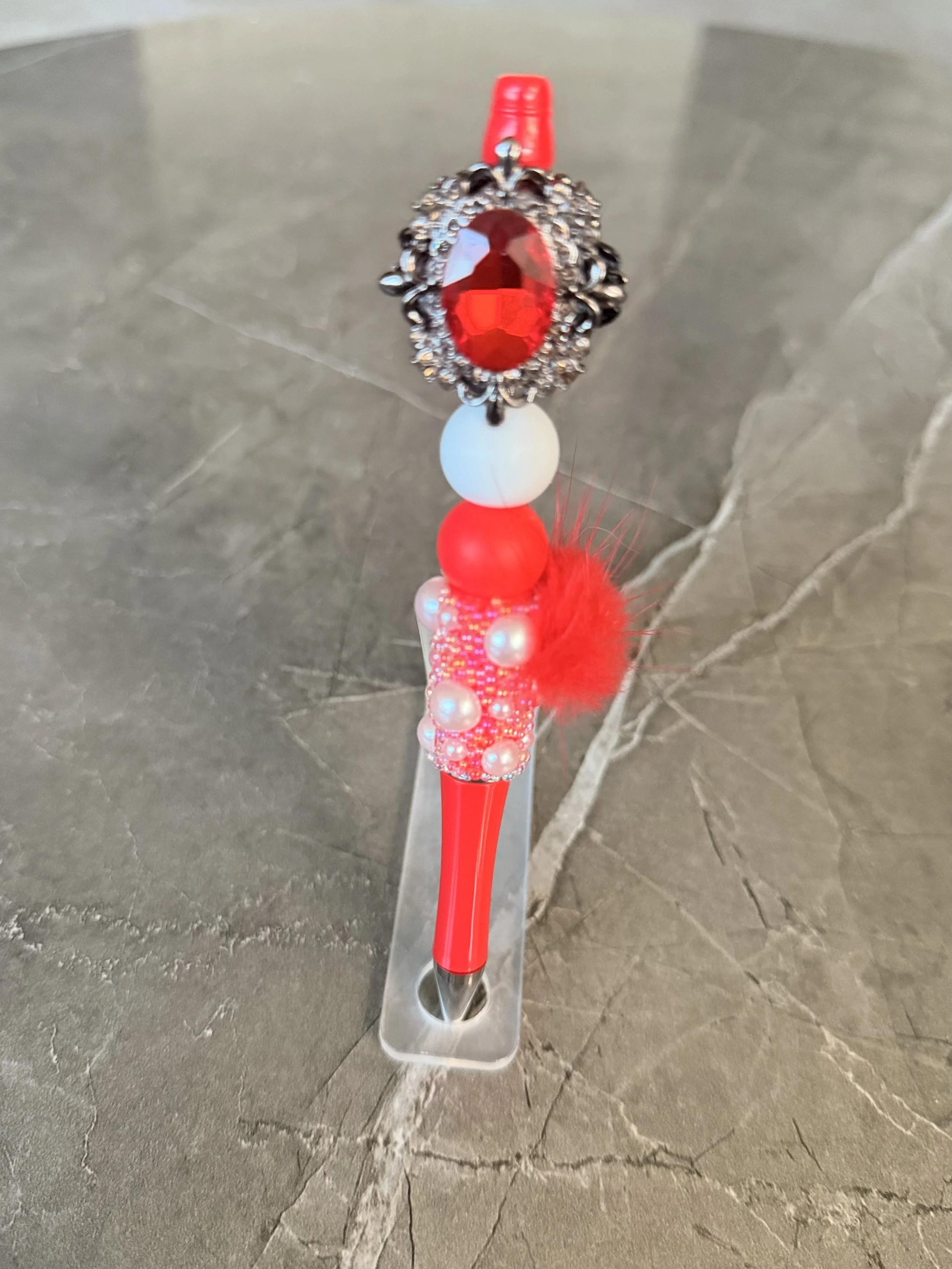 Vintage Red Crystal Pen