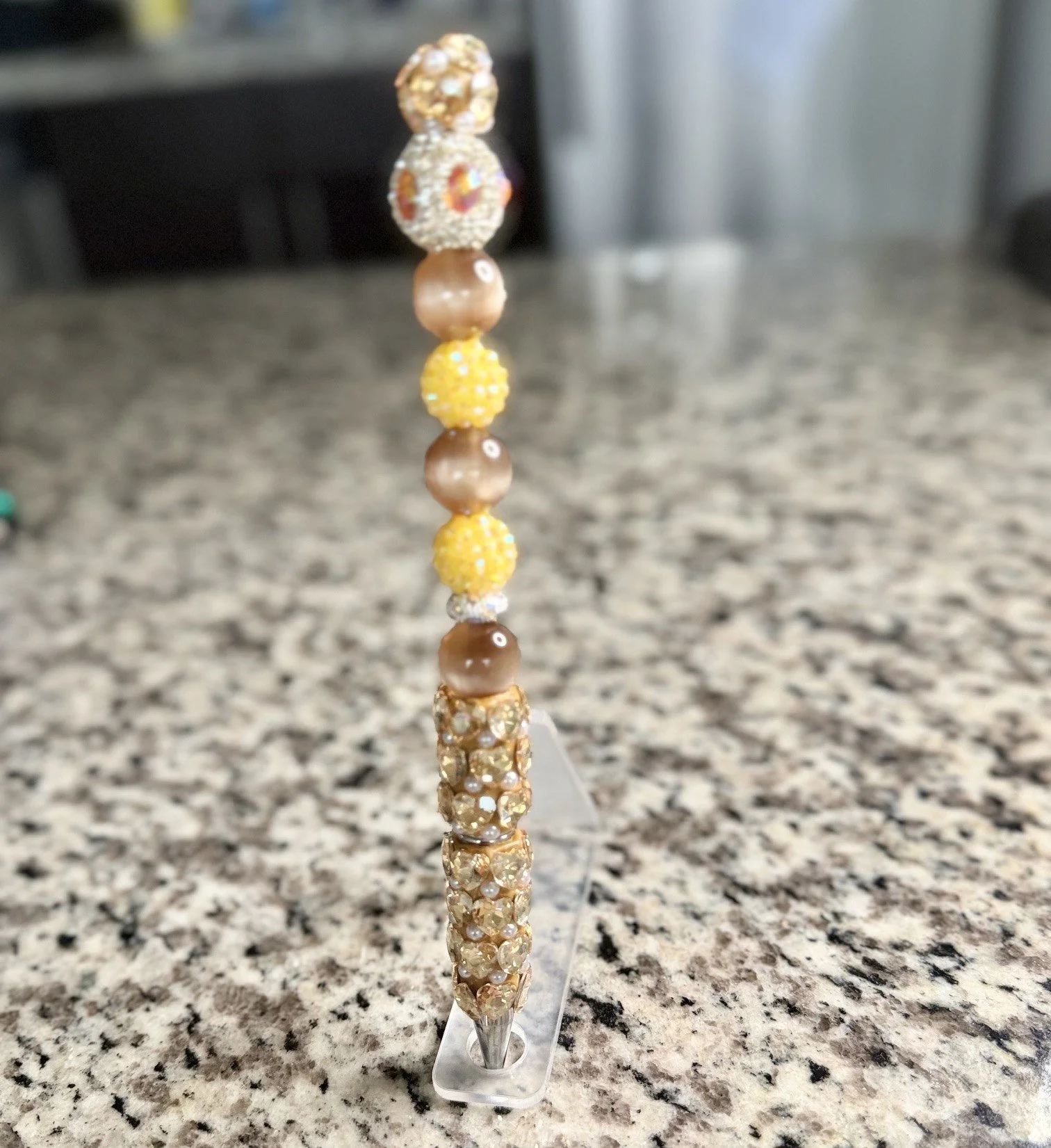 Heart Bling Pen in Champagne (Extended Rod) (Sale)