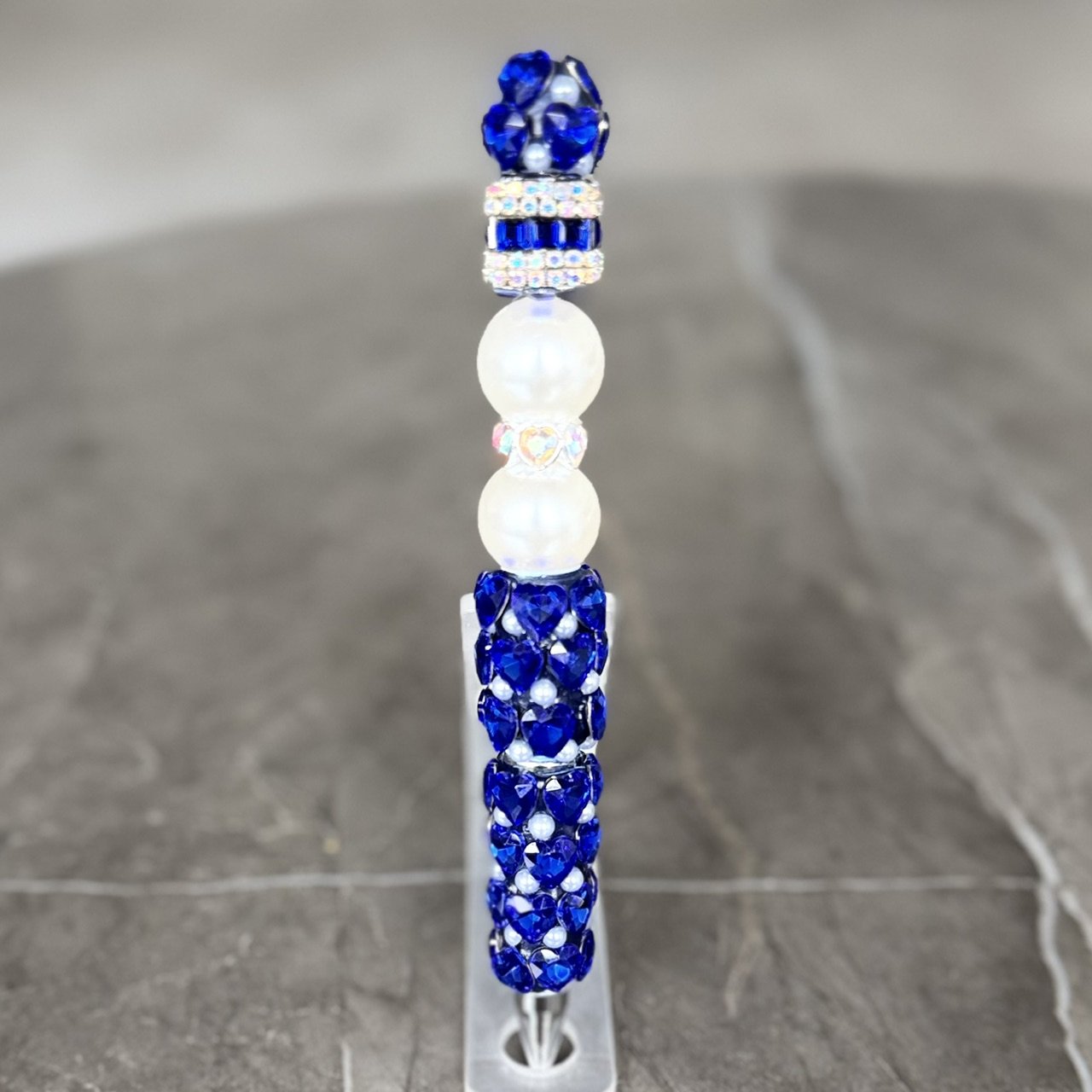 Sapphire Heart Pen with Rhinestone Topper