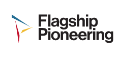 Logo with red, yellow, and blue lines and the text 'Flagship Pioneering'.