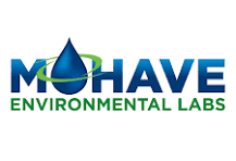 Mohave Environmental Labs logo with blue and green text and a water droplet symbol