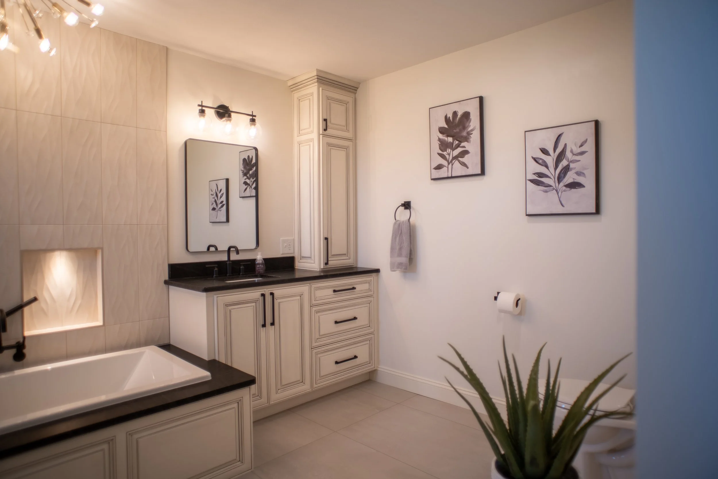 Modern Bathroom 
Construction 
Modern Design 
Kansas Construction 
Design and Construction 
White Bathroom 

