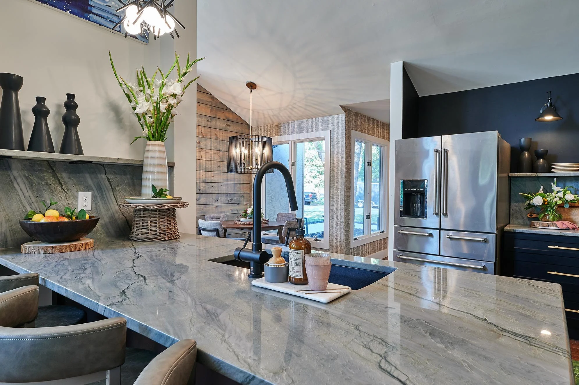 Modern Kitchen 
Marble Kitchen Island 
Construction 
Modern Design 
Kansas Construction 
Design and Construction 

