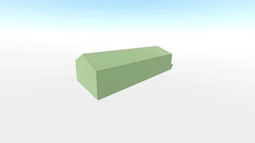 A green 3D rectangular prism with slanted front face on a plain background.