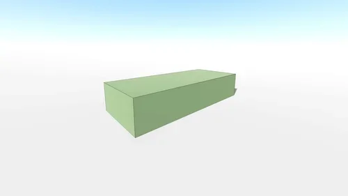 A three-dimensional green rectangular block on a plain light background.